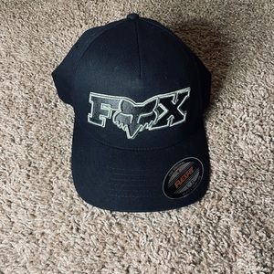 Fox Black Flexfit Hat with Embroidered Logo